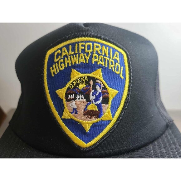 Vintage California Highway Patrol Hat Adult Mesh Back Snapback Designer Award - Picture 5 of 6